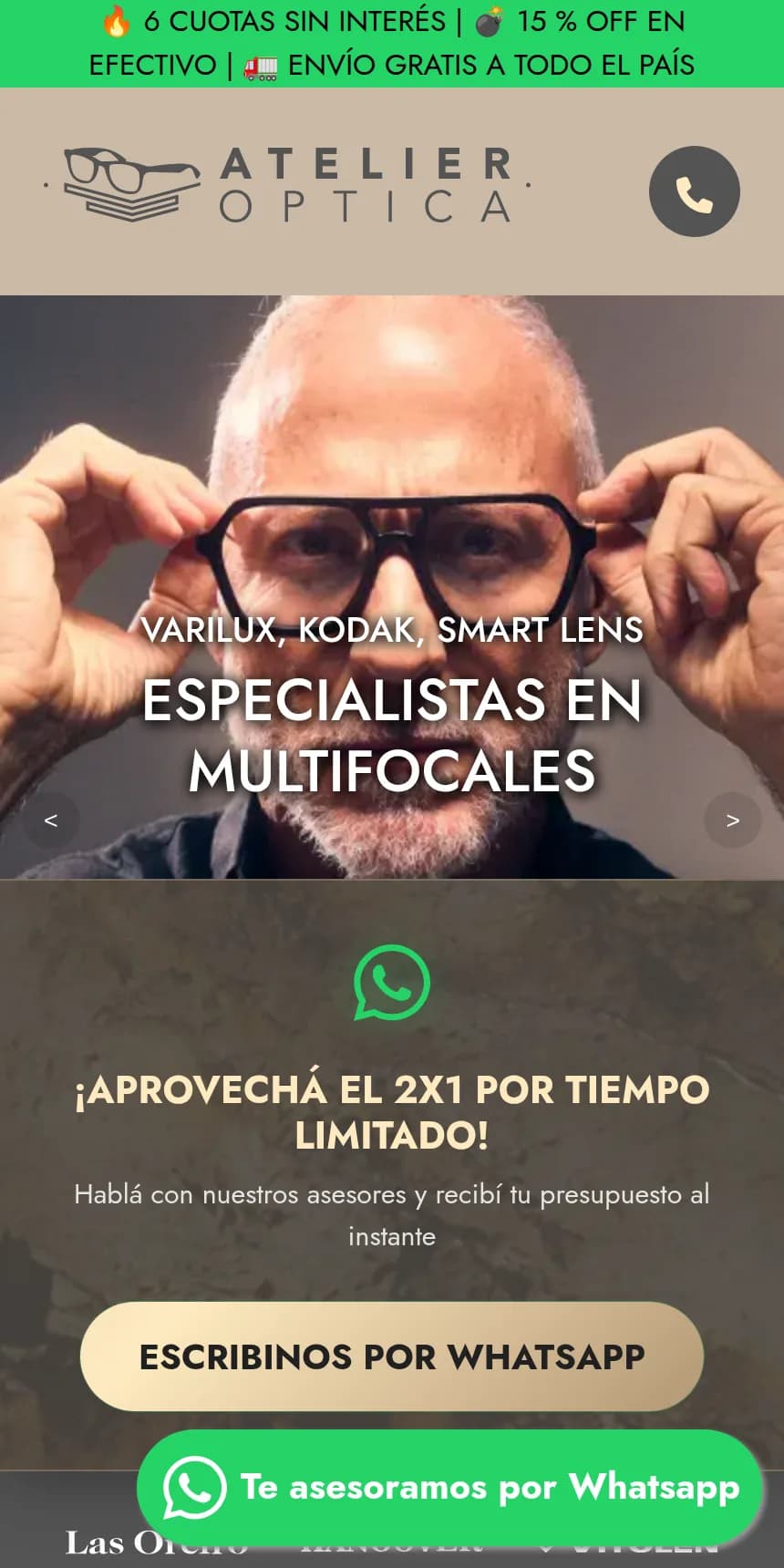 Atelier Óptica: Promo Landing