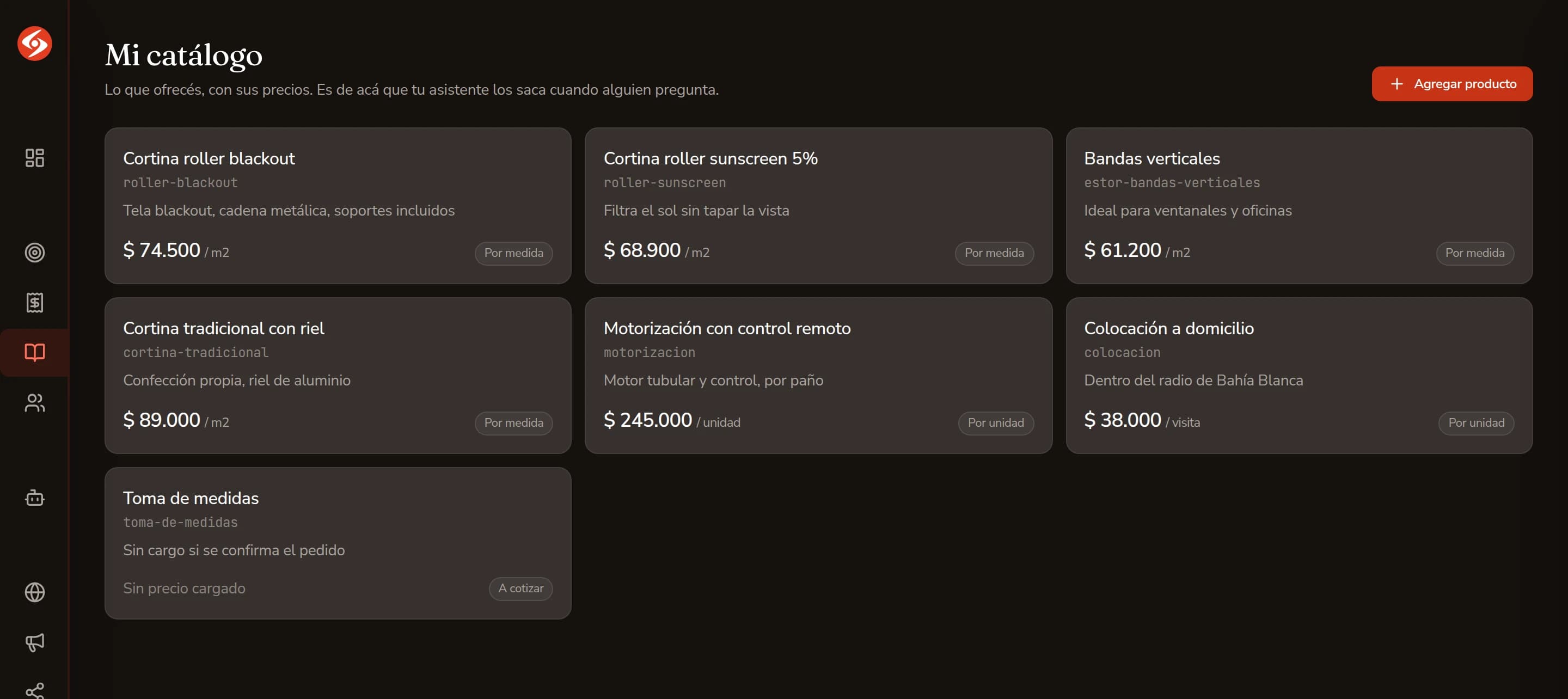Catálogo y precios